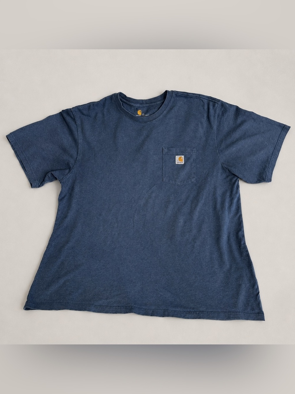 Streetwear grocers blue heather Carhartt pocket tshirt, size men’s 2XL